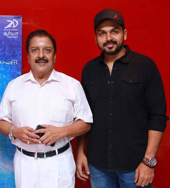 Karthi with his father 