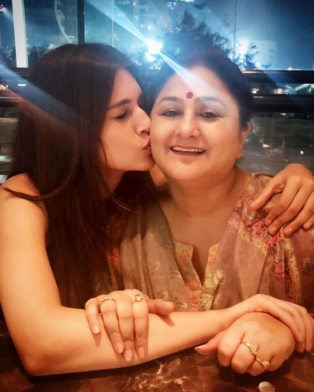 Kriti with her mother