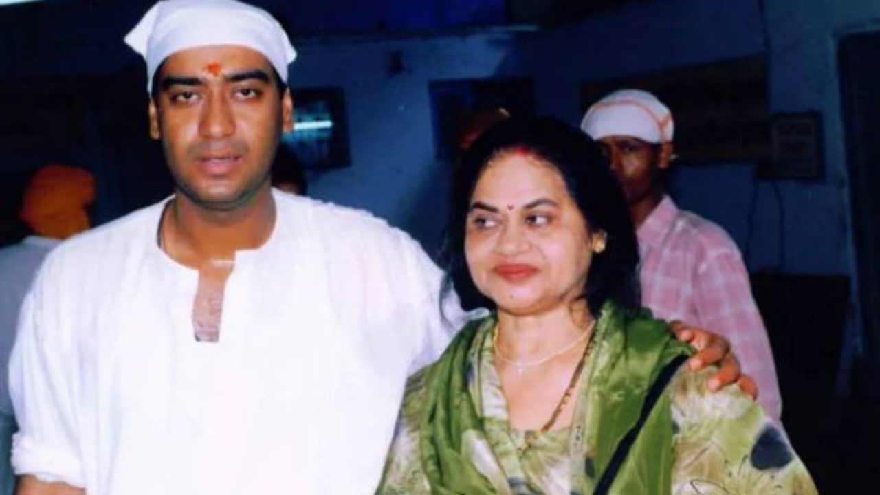 Veena Devgan with her son Ajay Devgan