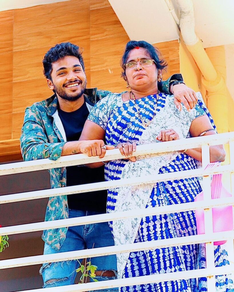 Fun Cucket Bhargav with his Mother