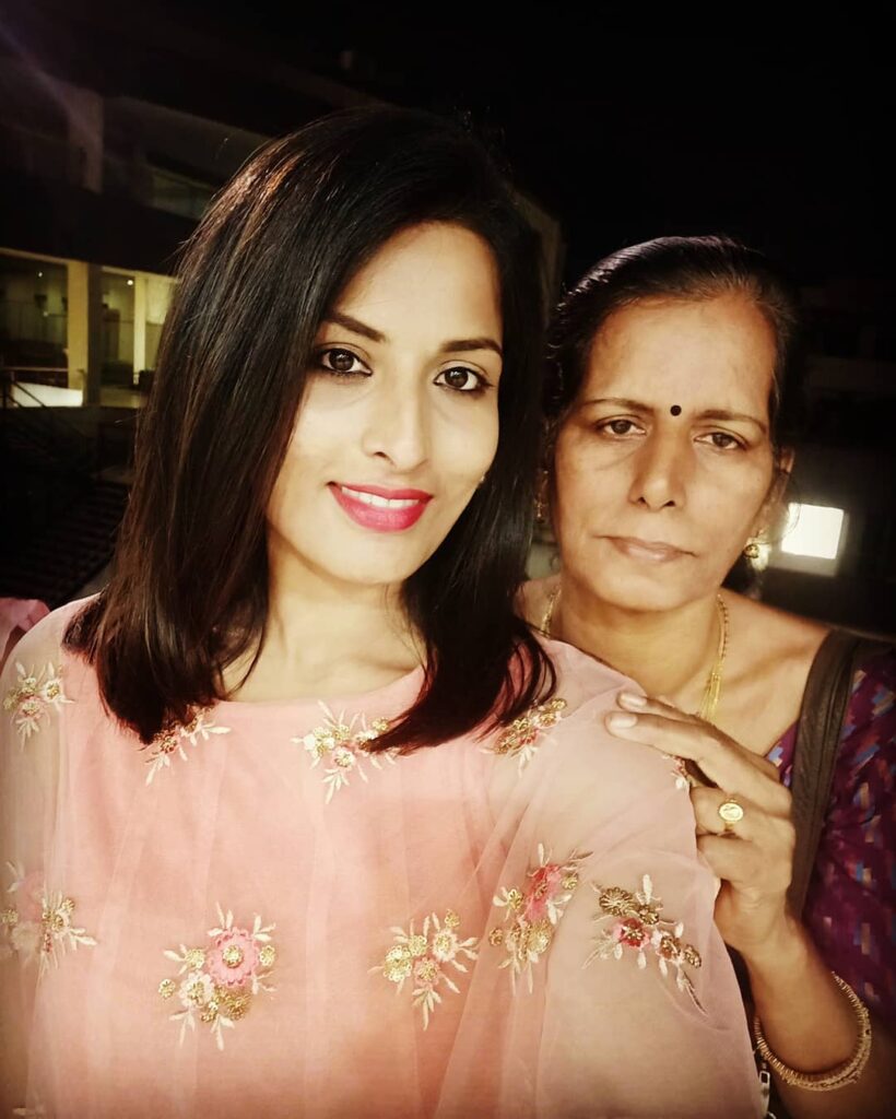 Pratyusha with her Mother
