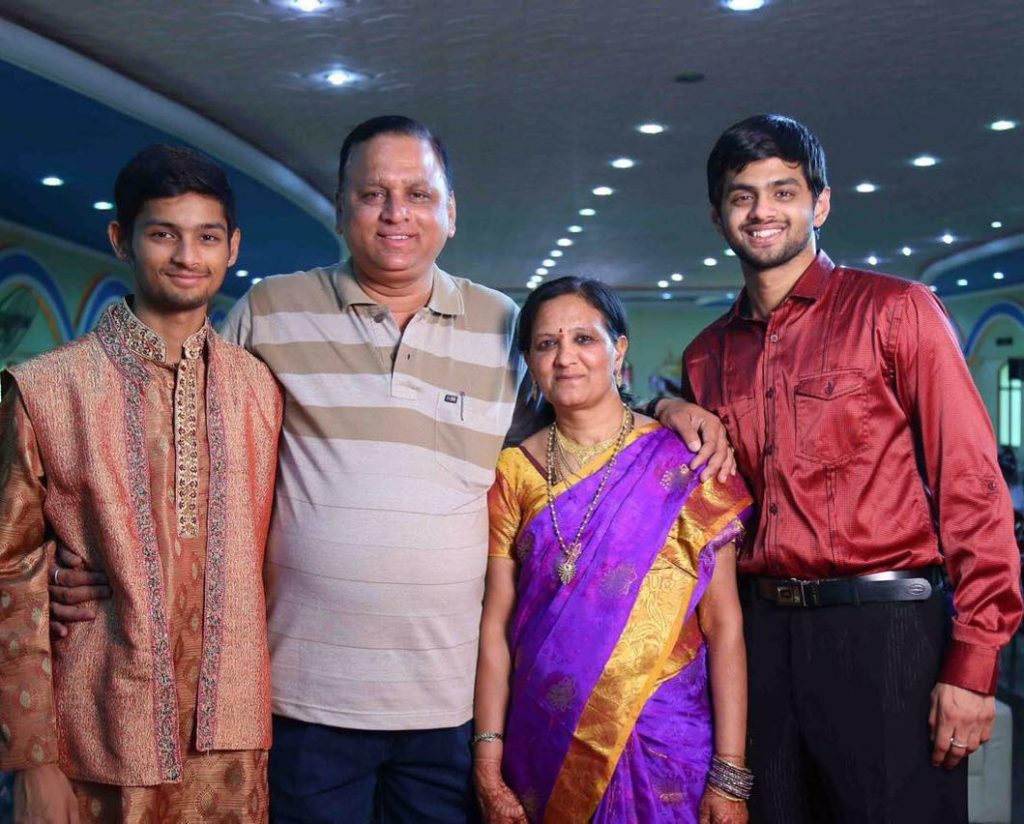 B Sai Praneeth with his family