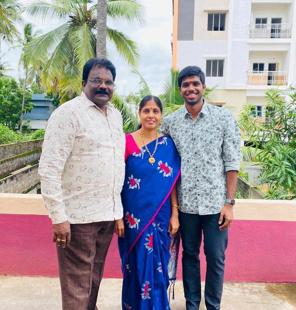 Satwiksairaj with his Parents