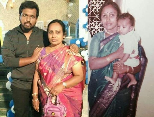 Bala Satish with his mother