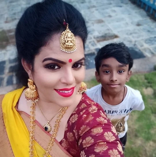 Karate Kalyani with her son