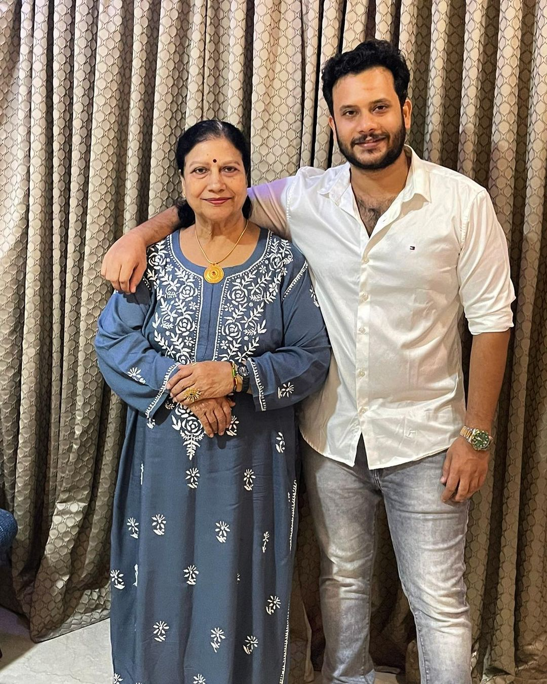 Manikanta Rajesh with his Mother