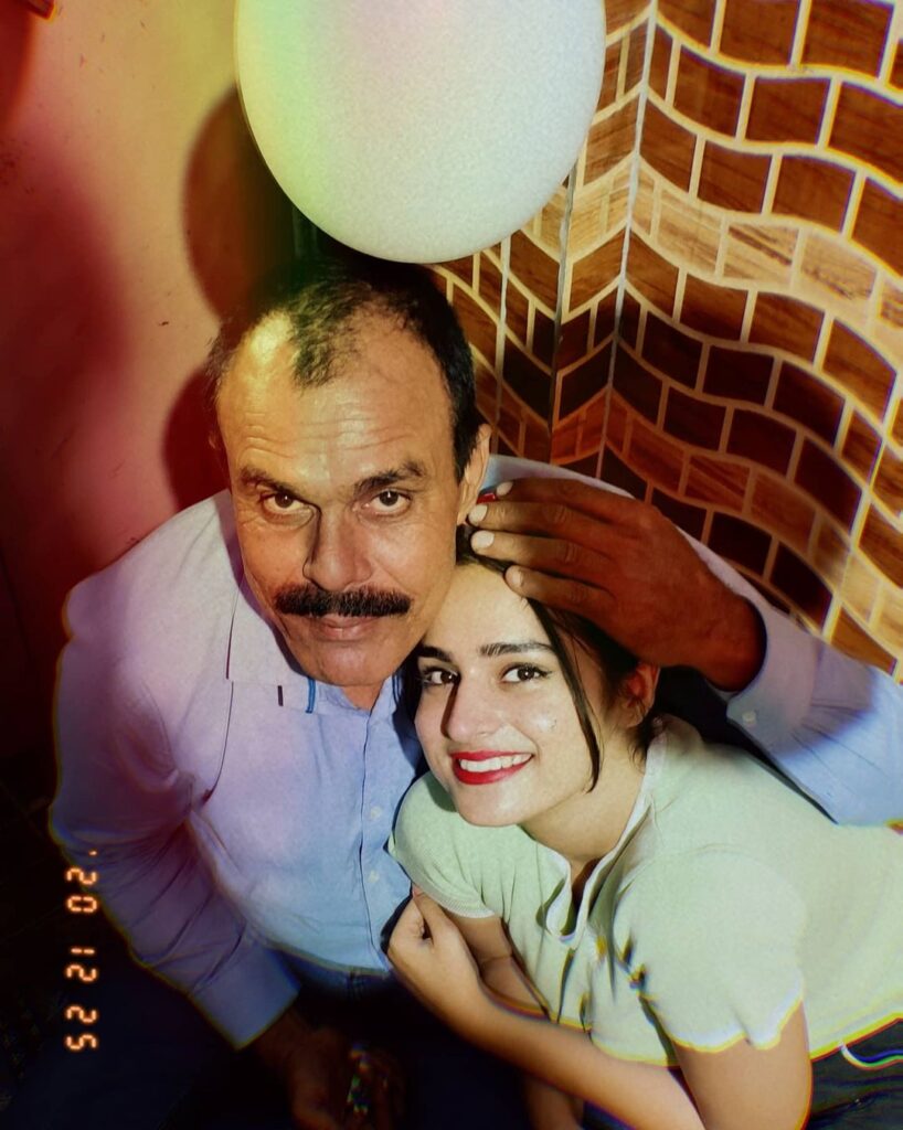 Ayesha Khan with her Father