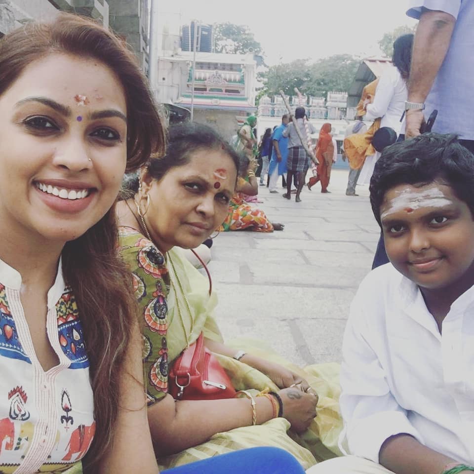 Sri Nikha with her Mother and Brother