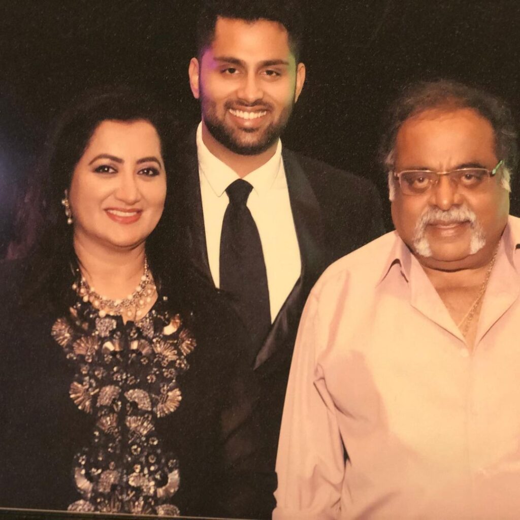 Abhishek Ambareesh with his Parents