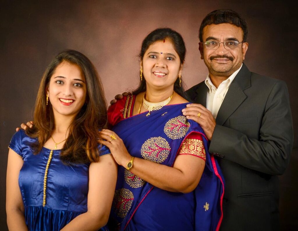 Actress Viraajita with her Parents